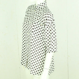 Vintage Bluse Gr. M weiß gemustert kurzarm