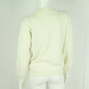 Vintage Pullover Gr. M beige mit Stickerei Strick