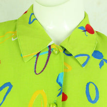 Laden Sie das Bild in den Galerie-Viewer, Vintage Bluse Gr. M grün mehrfarbig gemustert kurzarm
