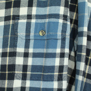 Vintage Flanellhemd Gr. XL blau weiß kariert Flanell
