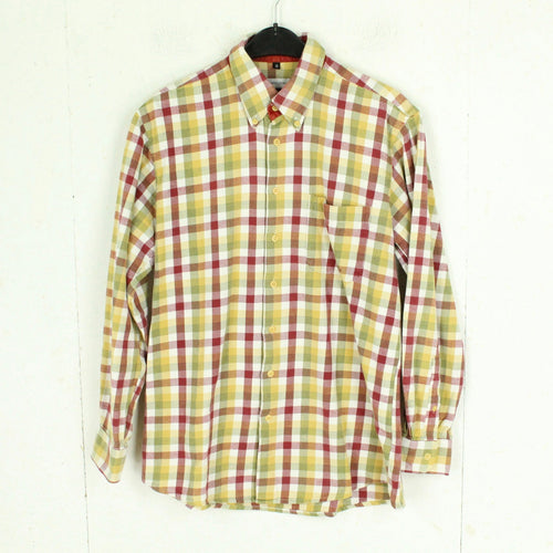 Vintage Flanellhemd Gr. M weiß mehrfarbig kariert Flanell