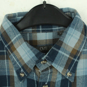 Vintage Flanellhemd Gr. L blau braun kariert Flanell