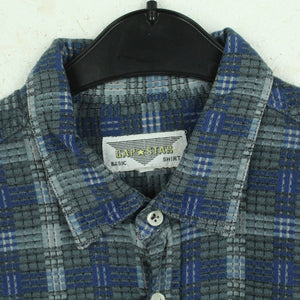 Vintage Flanellhemd Gr. L grau blau kariert Flanell