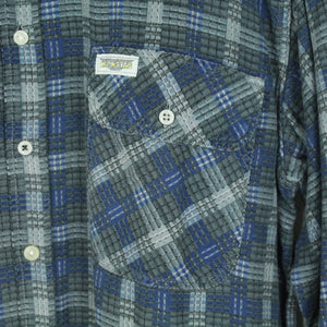Vintage Flanellhemd Gr. L grau blau kariert Flanell