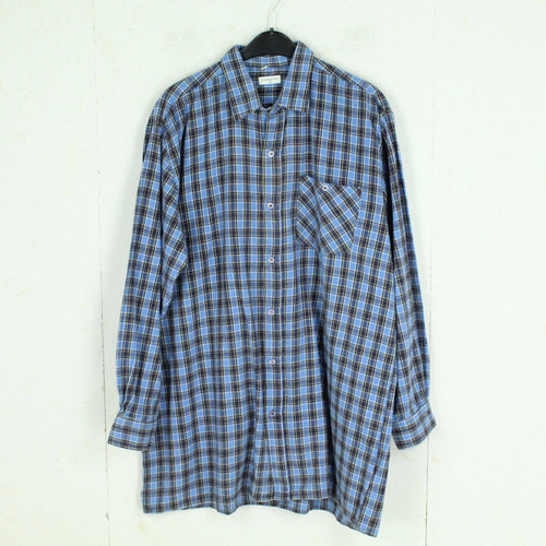Vintage Flanellhemd Gr. XL blau mehrfarbig kariert Flanell