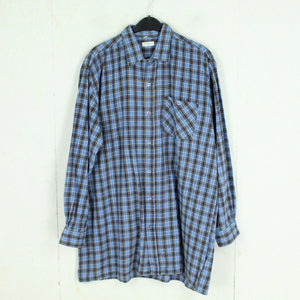 Vintage Flanellhemd Gr. XL blau mehrfarbig kariert Flanell