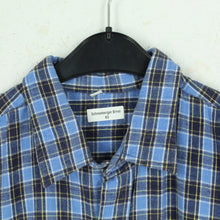 Laden Sie das Bild in den Galerie-Viewer, Vintage Flanellhemd Gr. XL blau mehrfarbig kariert Flanell