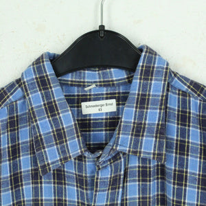 Vintage Flanellhemd Gr. XL blau mehrfarbig kariert Flanell