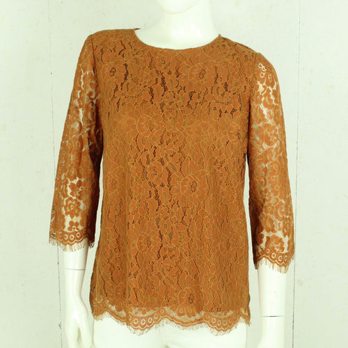 Second Hand SOAKED IN LUXURY Bluse Gr. M braun geblümt Spitze (*)