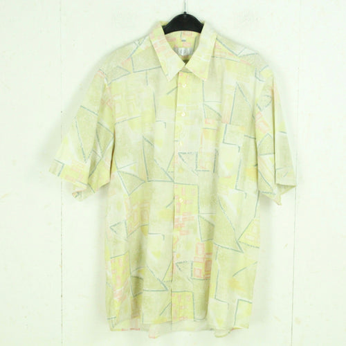 Vintage 90s Hemd Gr. L mehrfarbig gemustert kurzarm