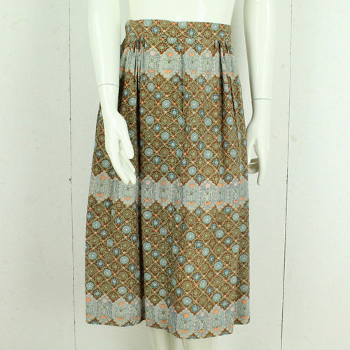 Vintage Midirock Gr. M mehrfarbig Crazy Pattern High Waist Rock