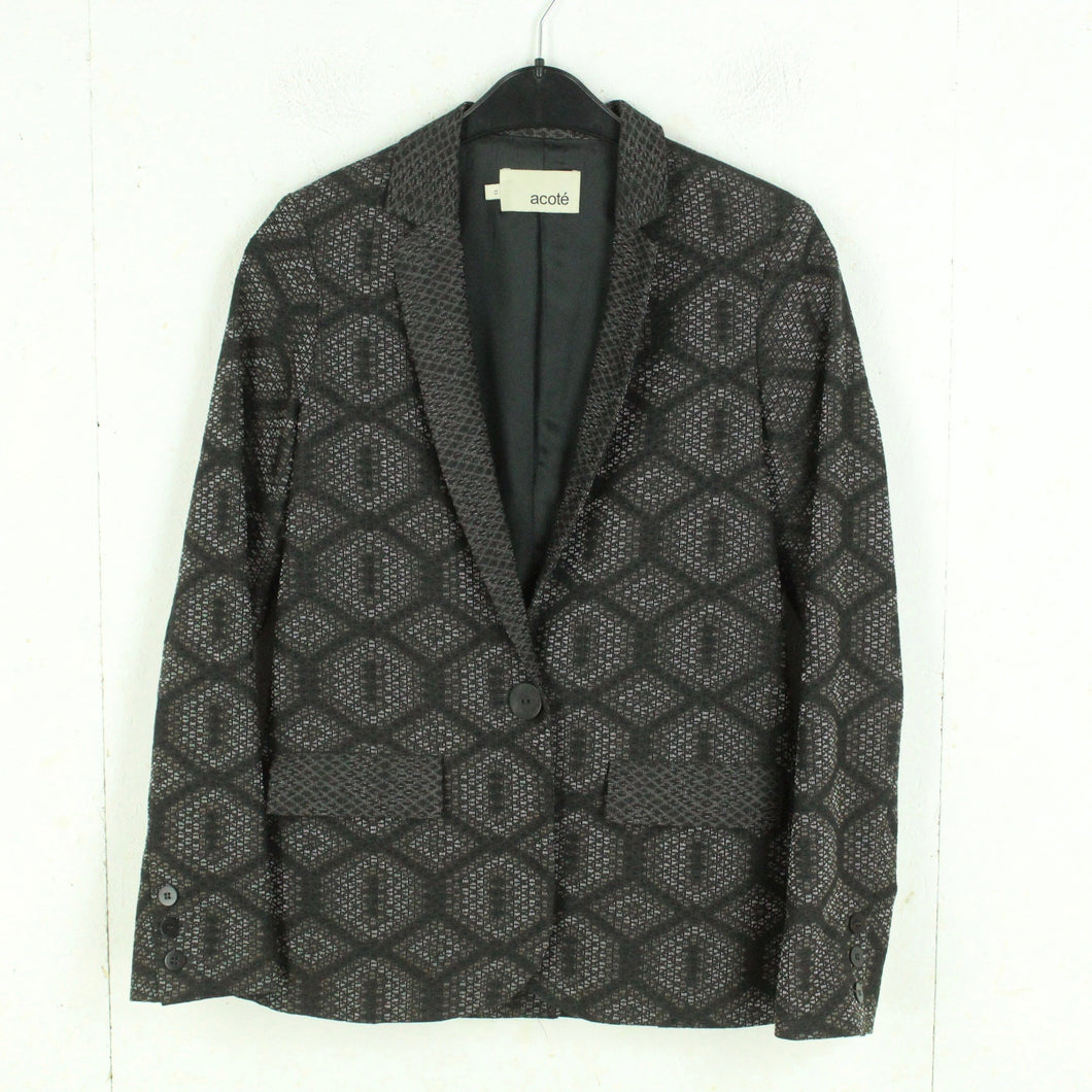 Second Hand ACOTE Blazer Jacke Gr. XS schwarz mehrfarbig gemustert (*)