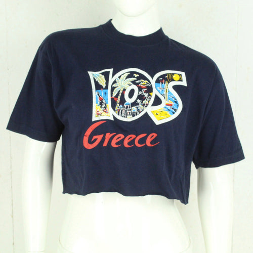 Vintage Souvenir T-Shirt Gr. M blau Griechenland Kos Strand Crop Top