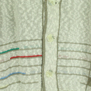 Vintage Cardigan mit Wolle Gr. L mehrfarbig gemustert Strickjacke