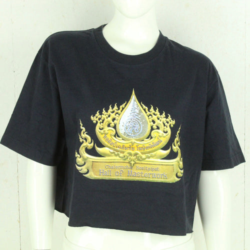 Vintage Souvenir T-Shirt Gr. XL schwarz Thailand Chalermchai Kositpipat Crop Top