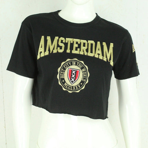 Vintage Souvenir T-Shirt Gr. S schwarz Niederlande Amsterdam Crop Top