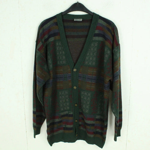 VINTAGE Cardigan Gr. XL bunt Crazy Pattern Strickjacke