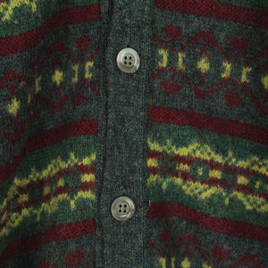 Vintage Cardigan mit Wolle Gr. M bunt Crazy Pattern Strickjacke