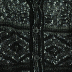Vintage Cardigan mit Wolle Gr. L mehrfarbig Crazy Pattern Strickjacke