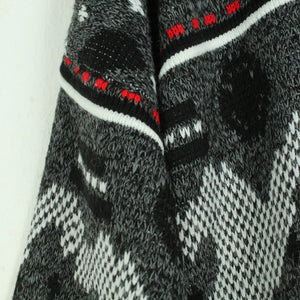 Vintage Pullover Gr. L schwarz und weiß Crazy Pattern Strick