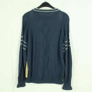 Vintage Pullover Gr. M blau beige Crazy Pattern Strick