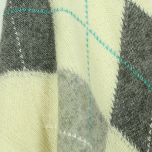 Vintage Pullover mit Wolle Gr. L beige grau diamond Pattern Strick