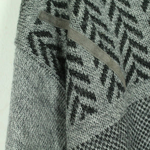 Vintage Pullover mit Wolle Gr. M grau mehrfarbig Crazy Pattern Strick