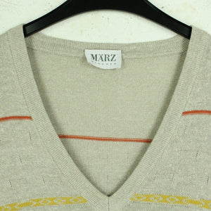 Vintage Pullover Gr. XXL beige bunt Crazy Pattern Strick