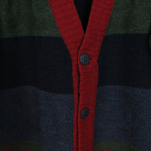 Laden Sie das Bild in den Galerie-Viewer, VINTAGE Cardigan mit Wolle Gr. XL bunt gemustert Strickjacke