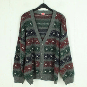 VINTAGE Cardigan mit Wolle Gr. L mehrfarbig gemustert Strickjacke