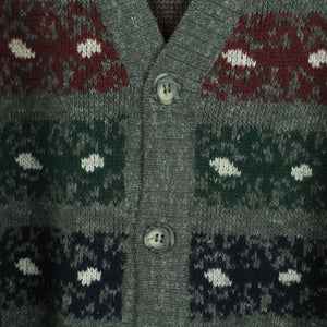 VINTAGE Cardigan mit Wolle Gr. L mehrfarbig gemustert Strickjacke