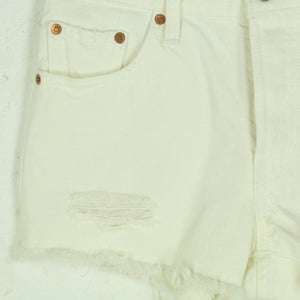 Second Hand LEVIS Jeansshorts Gr. 24 weiß Mod. 501 Denim Shorts (*)