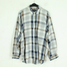 Laden Sie das Bild in den Galerie-Viewer, Vintage Flanellhemd Gr. XL weiß mehrfarbig kariert Flanell