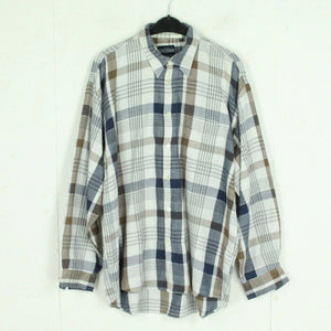 Vintage Flanellhemd Gr. XL weiß mehrfarbig kariert Flanell