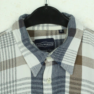 Vintage Flanellhemd Gr. XL weiß mehrfarbig kariert Flanell