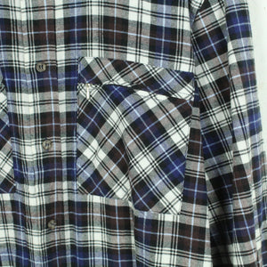 Vintage Flanellhemd Gr. M weiß mehrfarbig kariert Flanell