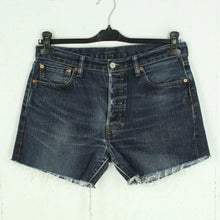 Laden Sie das Bild in den Galerie-Viewer, Second Hand LEVIS Jeansshorts Gr. 33 blau Mod. 501 Denim Shorts (*)
