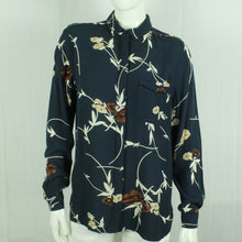 Laden Sie das Bild in den Galerie-Viewer, Second Hand GANNI Bluse Gr. 38 blau mehrfarbig geblümt (*)