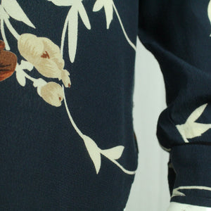 Second Hand GANNI Bluse Gr. 38 blau mehrfarbig geblümt (*)