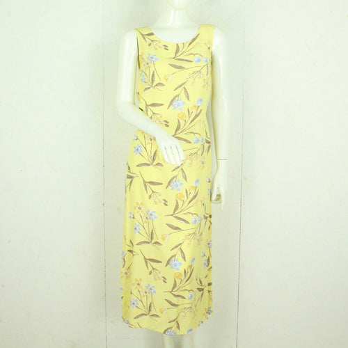 Vintage Maxikleid Gr. 40 gelb mehrfarbig geblümt Kleid