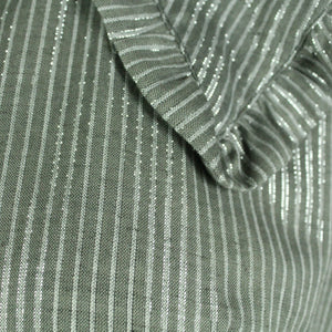 Second Hand BOII Bluse Gr. L grau silber gestreift (*)