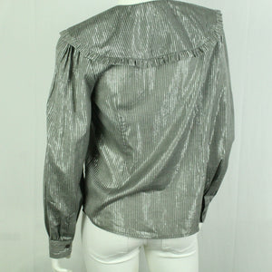Second Hand BOII Bluse Gr. L grau silber gestreift (*)