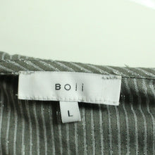 Laden Sie das Bild in den Galerie-Viewer, Second Hand BOII Bluse Gr. L grau silber gestreift (*)