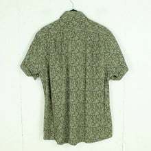 Laden Sie das Bild in den Galerie-Viewer, Vintage 90s Hemd Gr. L grün mehrfarbig gemustert kurzarm