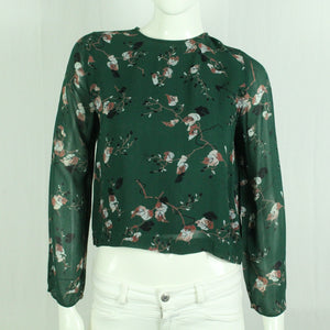 Second Hand GANNI Bluse Gr. 36 grün mehrfarbig geblümt (*)