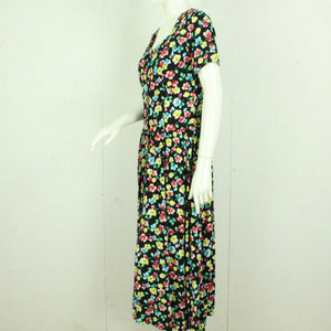 Vintage Maxikleid Gr. S schwarz bunt geblümt Kleid