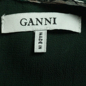 Second Hand GANNI Bluse Gr. 36 grün mehrfarbig geblümt (*)