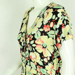 Vintage Maxikleid Gr. M schwarz bunt geblümt Kleid