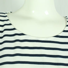 Laden Sie das Bild in den Galerie-Viewer, Second Hand SAMSOE SAMSOE Bluse Gr. L weiß blau gestreift (*)