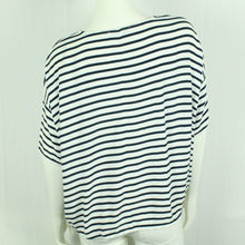 Laden Sie das Bild in den Galerie-Viewer, Second Hand SAMSOE SAMSOE Bluse Gr. L weiß blau gestreift (*)